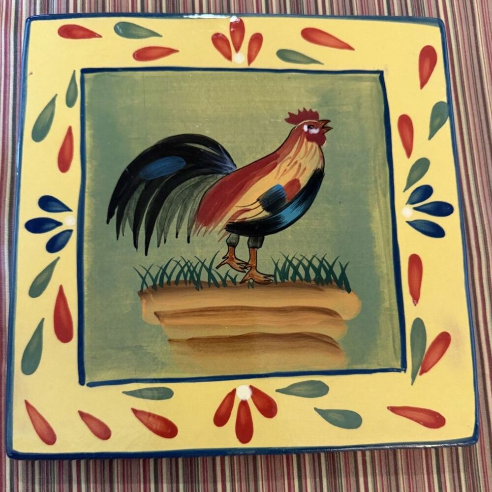 Baum Bros Style Eyes Rooster Trivet / Wall Plaque no chips or cracks